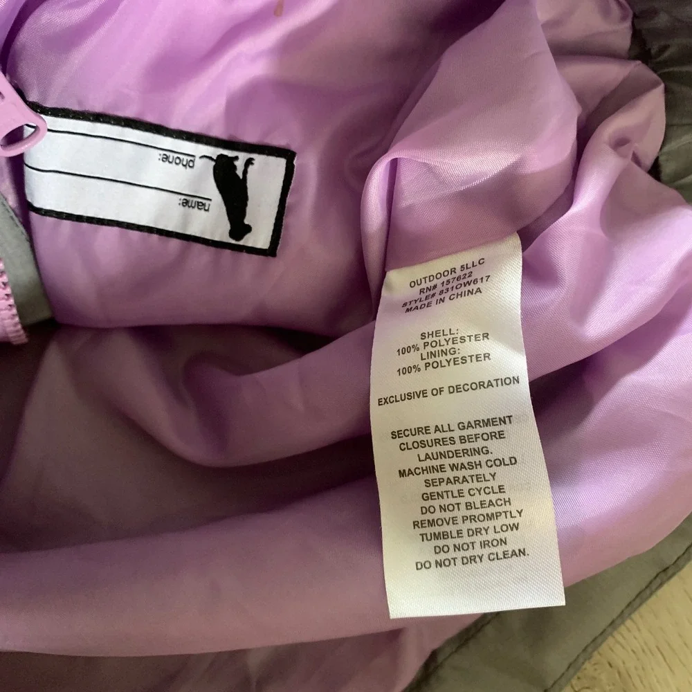 Eddie Bauer Kids Purple‎ Grey Colorblock Hooded Windbreaker Jacket Size S 7/8